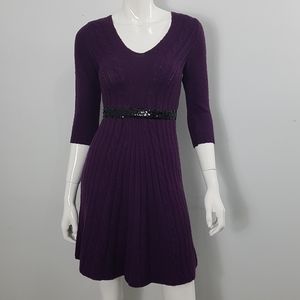 NY Collections 3/4 Sleeves Stretchy Knit Dress XS (H)